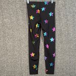 Terez UpLift Leggings in Black Rainbow Star Foil with Tall Band Small Photo 5