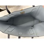 Zac Posen ZAC Dark Blue Folded Gusset Leather Tote Bag Purse Photo 8