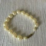 Pearl Bracelet Gold Bead Elegant Vintage “Lagaertha” Classic Minimal Pearlcore White Photo 3