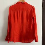 J. CREW | Red Orange 100% Linen The Perfect Button down Shirt | Size 2 Photo 3