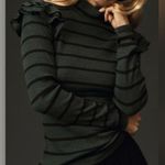 Anthropologie t.la Striped Ruffle Bohochic Coastal Cowgirl Quiet Luxury Top M Photo 1