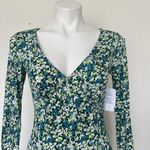 BP Floral Dress XXSmall Knit long Sleeve aqua Blue Green XXS Photo 1
