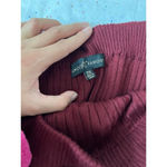 Almost Famous  Burgundy Ribbed Midi Skirt 2X – Button Side Detail, Stretchy Knit Photo 4
