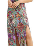 London Times  Tank Maxi Dress Double Slits size 8 Sleeveless Paisley Colorful Photo 0