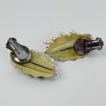 Vintage Christmas Holly Clip On Earrings Faux Pearl Mistletoe Holiday Jewelry Photo 3