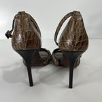 Tory Burch Brown Elizabeth Crocodile Heels Women’s Size 10 M Photo 3