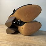 Vince Camuto ‎ Black Suede Cutout Block Heel Sandals 8.5W Peep Toe Slingback Photo 6