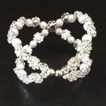 Badgley Mischka New  X Shaped Pearl & Crystal Brace Photo 1