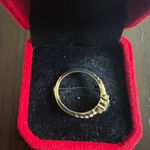 Ladies Gorgeous Golden with Faux Emerald Gemstone Ring Size 8 Gold Photo 2