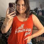 Wildfox All American Girl Scoop Neck Tank Top Red Size Small Photo 0
