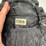 Chia Vintage Suede Crossbody Bag Black Genuine Leather Slim Strap Photo 4