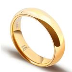 Ladies 18kt solid yellow gold 4mm classic dome wedding band NWT 6 Photo 0