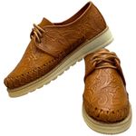 Artesanias Rauger Tooled Made in Mexico Leather Shoes Brown 6 Photo 12