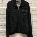 Just Cavalli  Military‎ Suede Leather Jacket Black Women's Size M Photo 1