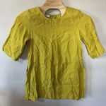 Bryn Walker  Tunic Womens Small Yellow Linen Top Lagenlook Peasant Summer Comfort Photo 0