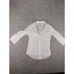 James Perse Standard  Contrast Ribbed Panel Cotton Button Down Top White 3 Photo 3