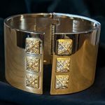 Victoria's Secret Wide Gold Tone Hinged Bracelet Photo 0