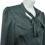 Betsey Johnson  Hunter Green Snake Print Long Sleeve Tie Front Shirt Dress Size 4 Photo 11