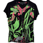 Jamie Sadock Golf Top Womens Medium Green 1/4 Zip Short Sleeve Tentacles Signed Photo 0