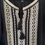 World Market Boho Black Embroidered Gauzy Popover Top S/M Size undefined Photo 2