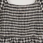 Gingham Smocked Midi Dress Milkmaid Peasant Black Cottage Puff Sleeve Size S Photo 1