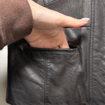 Banana Republic Black Leather Jacket with Faux Fur Collar Photo 1