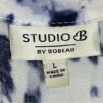 Bobeau Studio B by Dress Tie-Dye Blue White Shift Size Large Short Sleeve Rayon Photo 8