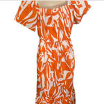 NAOO (Nation AK Outfits) Long Tropical Orange Maxi Tiered dress women size S Photo 4