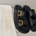 Chloé Chloe Nil Double-Strap Cowhide Mules In Black Color Size 38. Photo 4