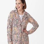 Cuddl Duds ‎ Paisley Print Soft Knit Blazer Jacket Career Casual 1X Photo 0