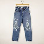 AGOLDE 90's Mid Rise Loose Distressed Button Fly Jeans in Major Photo 2