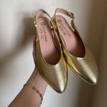 Eric Michael Eric‎ Michael Gold Pointed Flats Size 9 womens Photo 0