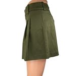 Aritzia Sunday Best Women's Green Khaki Pleated Zipper Mini A-Line Skirt Size 4 Photo 1
