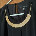 City Triangles  black sleeveless midi dress with gold hardware necklace size L Photo 3
