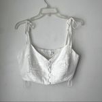 Princess Polly Sadie White Button Front Tie Shoulder Crop Top 10 Photo 4