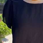 Oasis Elegant Black Sheer Women's Top Size 14 Large short sleeve cute goth L tulip Photo 5