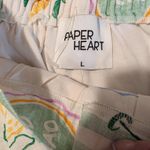 Paper Heart Linen Blend Shorts L Buon Appetito Print Italy Retro Festival Summer Photo 3