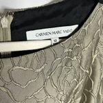 Carmen Marc Valvo  Jacquard Dress Size 12 Ombre-Effect Shading Rose Design Photo 6