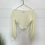 Urban Outfitters  Cropped Ribbed Cream Long Sleeve Top Small Photo 3