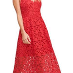 ASTR ASTL The Label Lace Adjustable Spaghetti Strap Midi Dress Red Size Small Photo 0