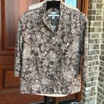 Croft & Barrow Linen Cotton Brown Print Jacket Photo 10