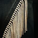 Women With Control Western Embelllished Fringe Black Denim Jacket Size 2x Photo 4