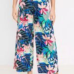 Loft Fluid Wide-Leg Crop Pants in Palm Linen Blend Size Small Photo 0