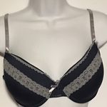 IZOD NWT  T-shirt Lace Trim Navy Blue Bra 3… Photo 4