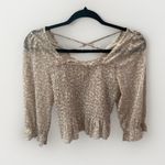 Le lis  Peasant Top Blouse M Floral Crop Long Sleeve Ruffle Boho Cottage Romantic Photo 2