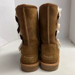 KOOLABURRA Women’s Suede Tan Bow Boots Faux Fur Lined Size 7 Photo 4