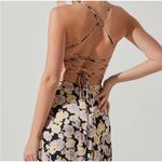 ASTR New! Gala Floral Bustier Cross Strap Midi Dress Black Floral Medium $138 Photo 3