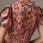 Maeve Anthropologie Pink Floral & Vanity Print Tunic Top Blouse Size L Photo 5