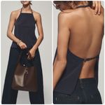 Maeve Anthropologie  High Neck Halter Top Navy Photo 1