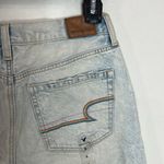 American Eagle New Rainbow embroidery High rise acid wash shorts light blue sz 6 Photo 6